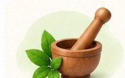Ayurvedic herbs and mortar