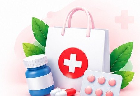 Pharmacy shopping bag and healthcare products